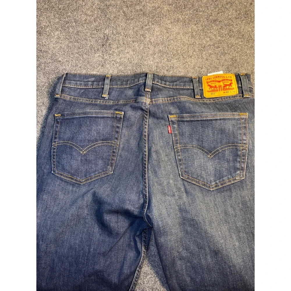 Levi's 511 Jeans Men's 40x30 Blue‎ Denim Medium Wash Red Tab Boho Straight Leg